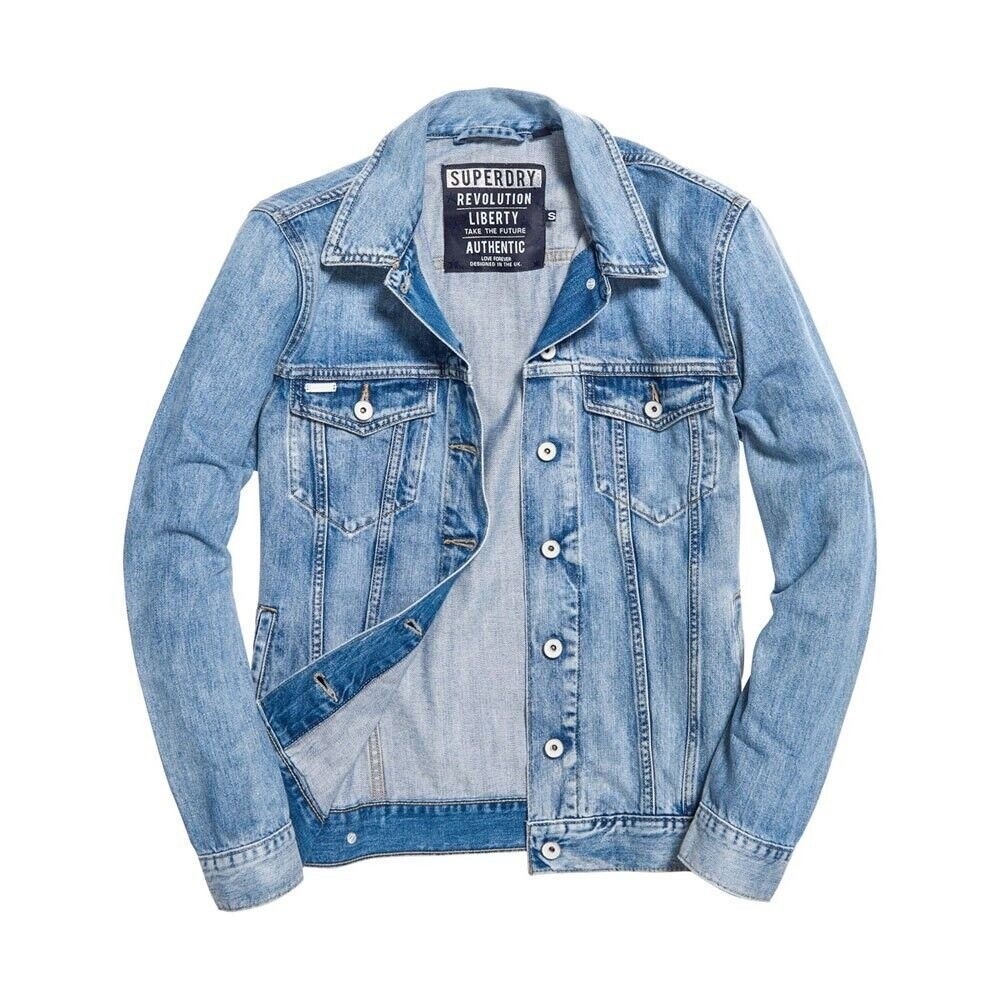 NWT SUPERDRY Jacket Women's Longline Denim Button Up Trucker Jacket